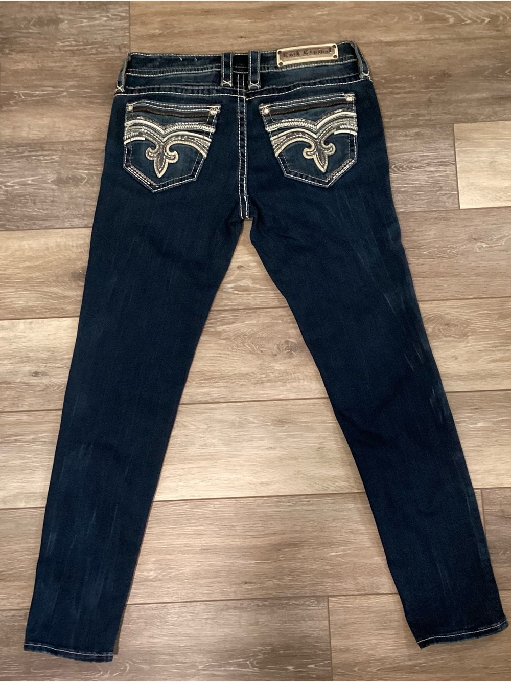 Rock Revival “Tia” Dark Blue Mid-rise Denim Jeans - Picture 3 of 9
